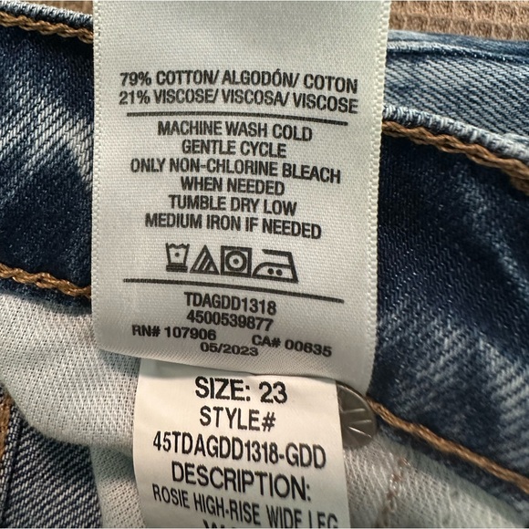 HUDSON Jeans womens Rosie Golden Destructed High-Rise Wide Leg Jean, 23 - Picture 7 of 16